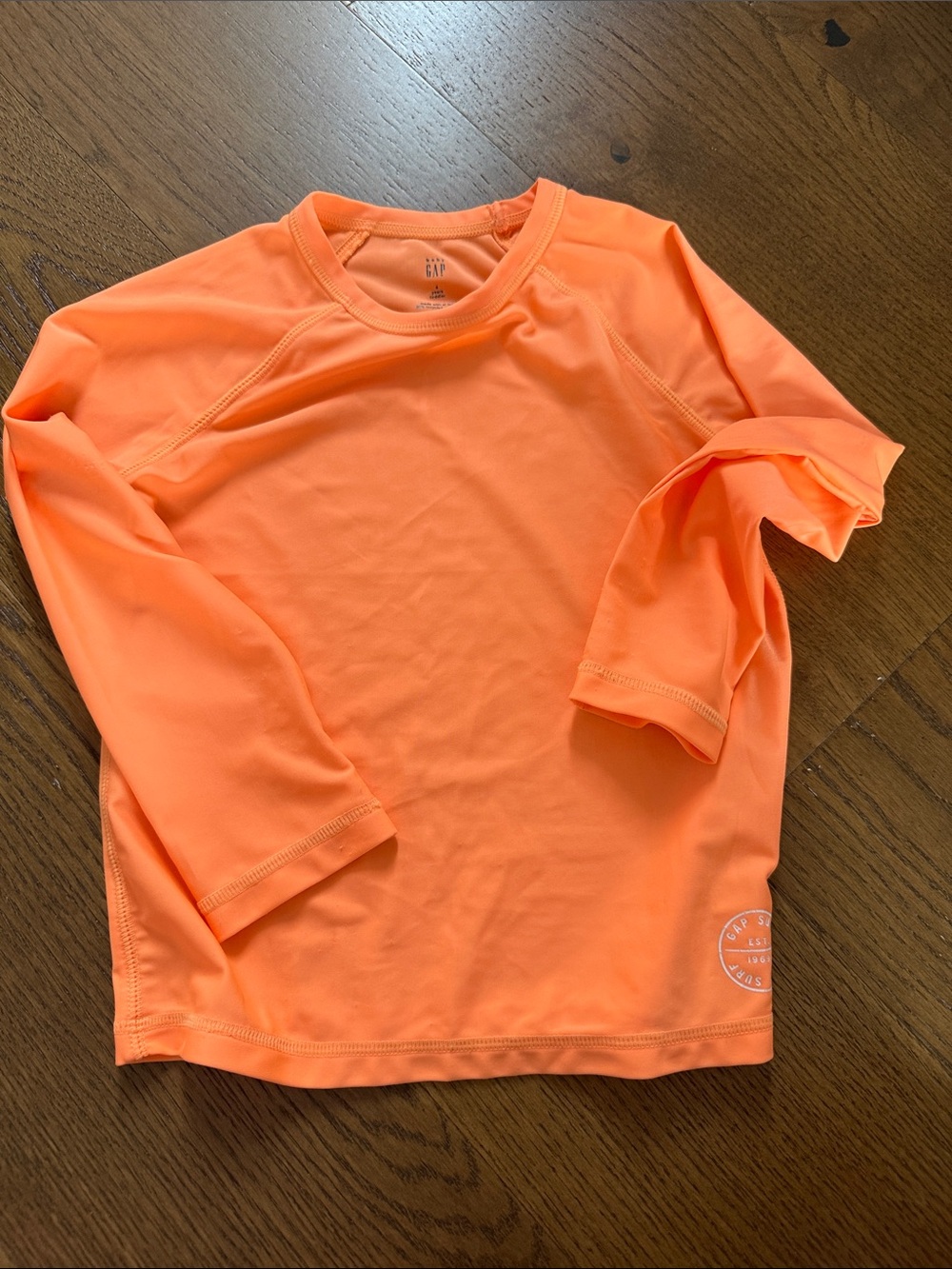 GAP Kids Neon Orange Long-Sleeve Swim Rashguard